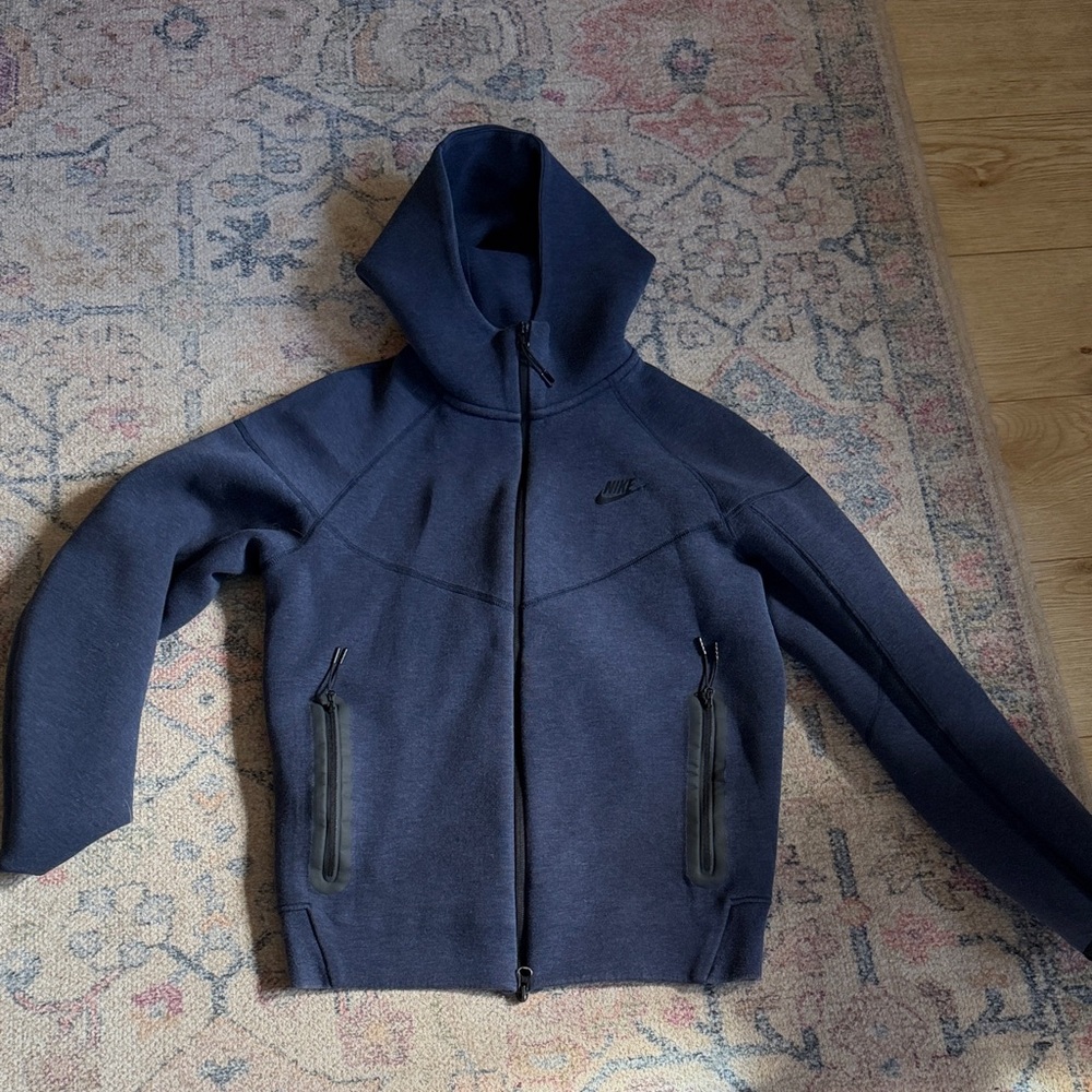 Nike Dark Blue Full-Zip Hoodie tech fleece